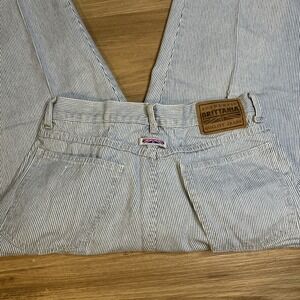 Britannia Women's Jeans *Vintage  Size 14 Pinstripe Railroad Mom Pant Hong Kong